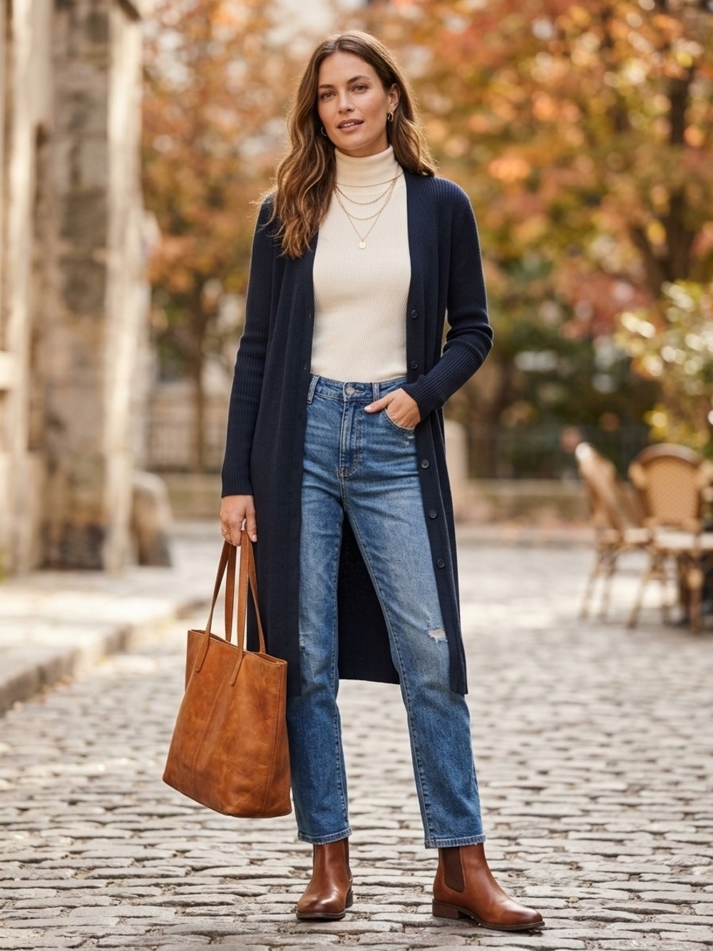 Cabi Counsel Navy Ribbed Knit Duster Cardigan Quiet Luxury Dark Academia